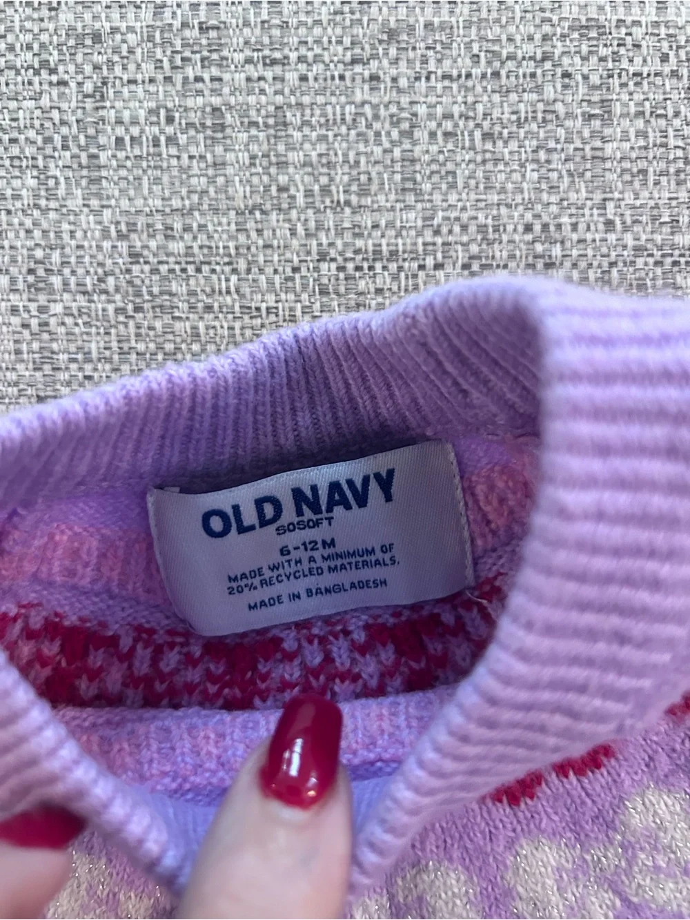 Old Navy Lavender and Pink Baby Sweater Set Size 6-12M